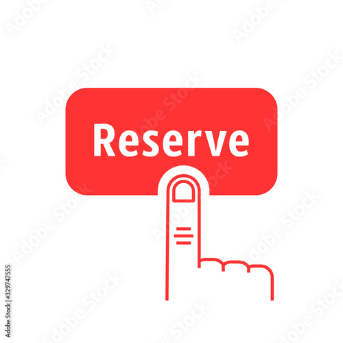 red thin line finger presses on reserve button
