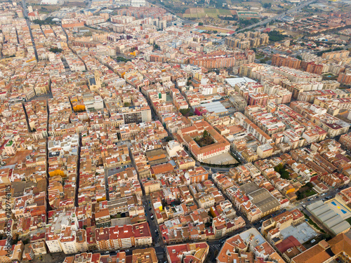 Aerial perspective of Reus cityscape
