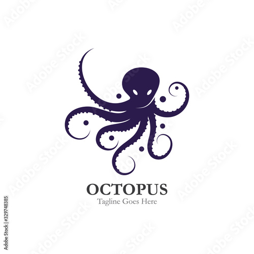 Octopus logo or symbol icon illustration design template