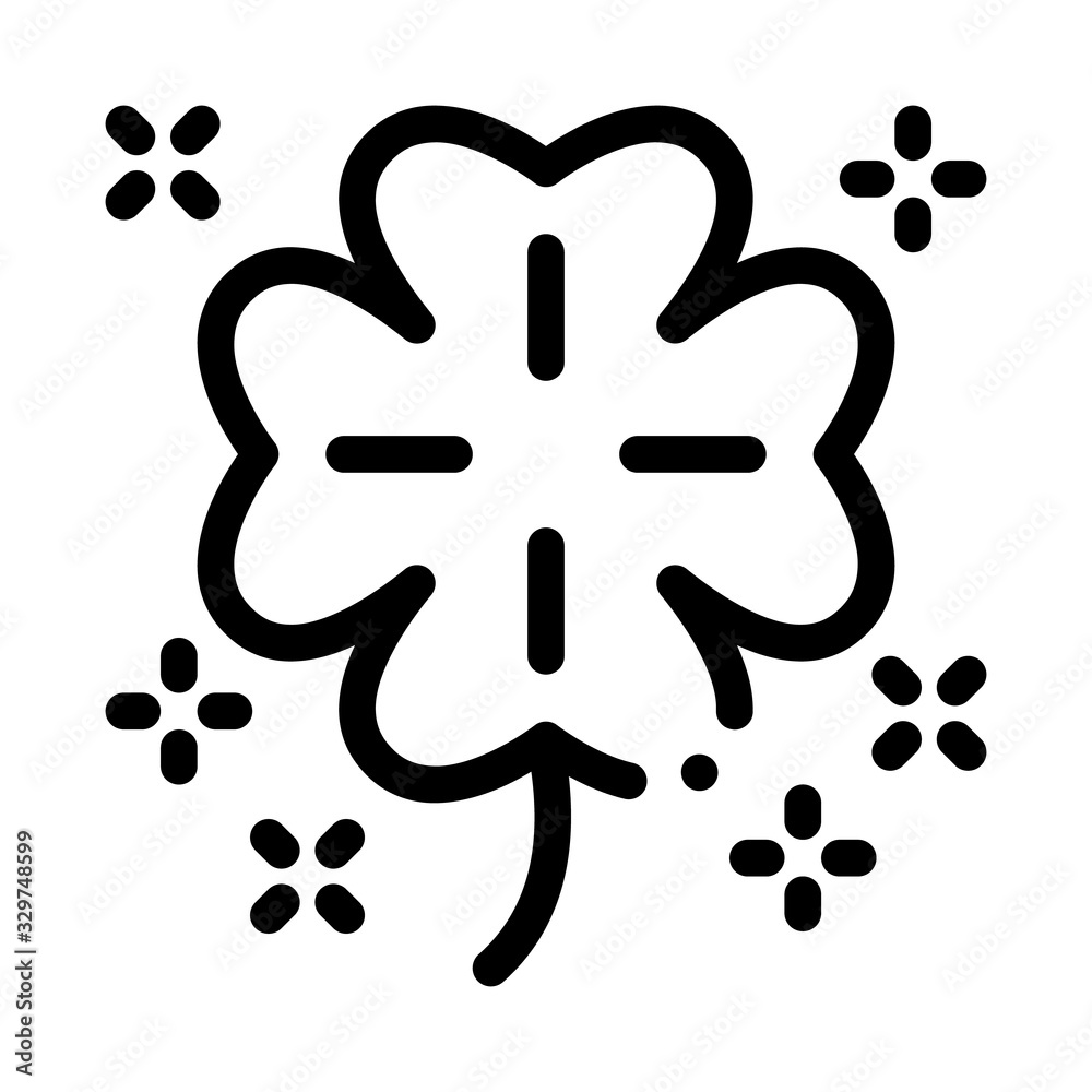 CloverIcon Vector. Outline Clover Sign. Isolated Contour Symbol Illustration CloverIcon Vector. Outline Clover Sign. Isolated Contour Symbol Illustration