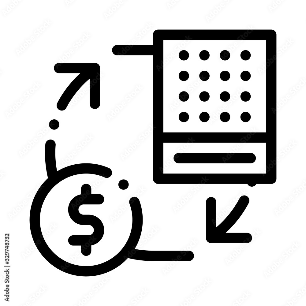 Exchange Lottery Sheet for Money Icon Vector. Outline Exchange Lottery Sheet for Money Sign. Isolated Contour Symbol Illustration Exchange Lottery Sheet for Money Icon Vector. Outline Exchange Lottery Sheet for Money Sign. Isolated Contour Symbol Illustration