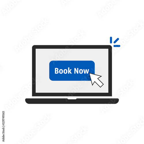black laptop icon like online booking