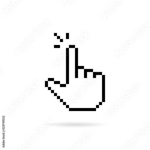 click finger like black pixel art icon