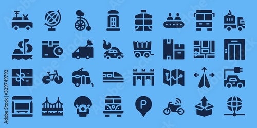 transport icon set