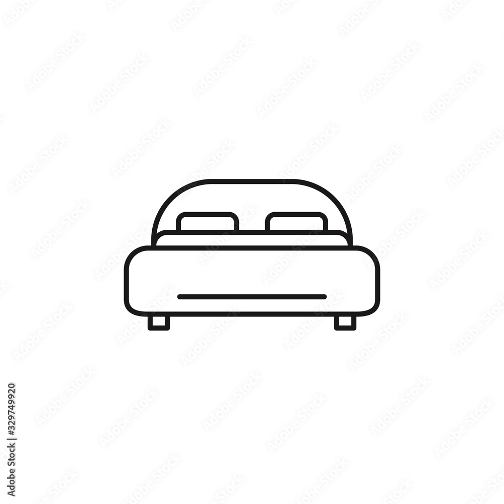 Bed flat vector icon. Bed flat vector icon.