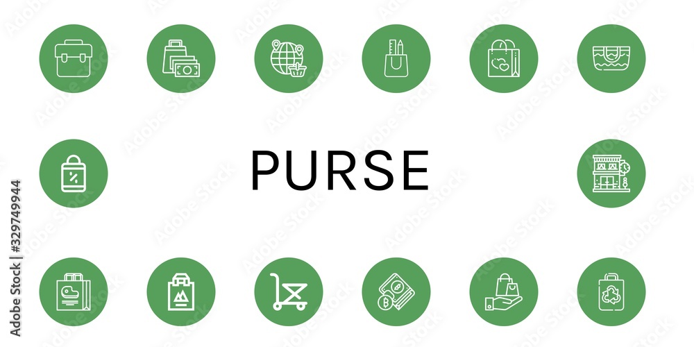 purse simple icons set purse simple icons set