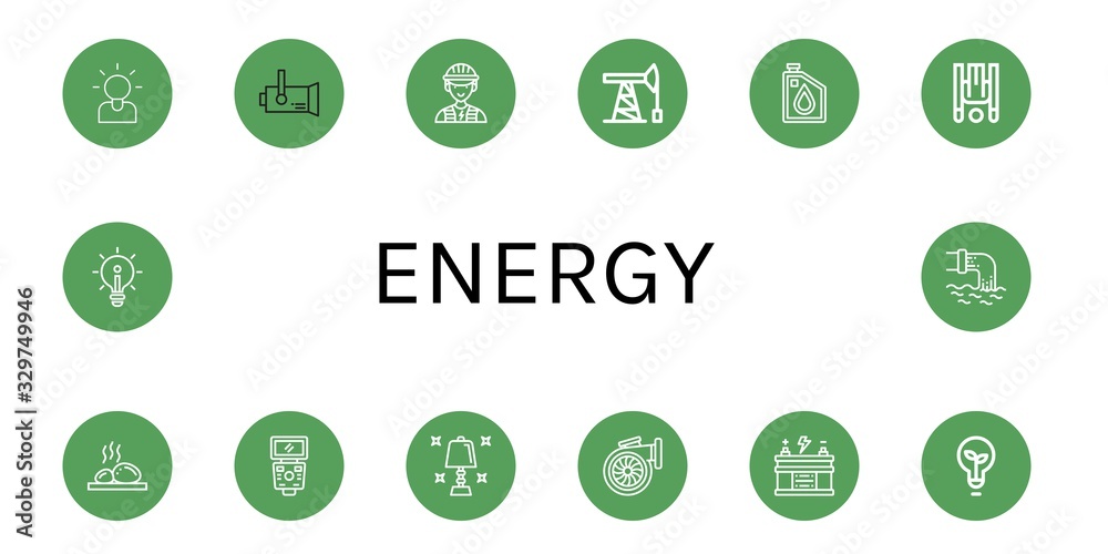 Set of energy icons Set of energy icons