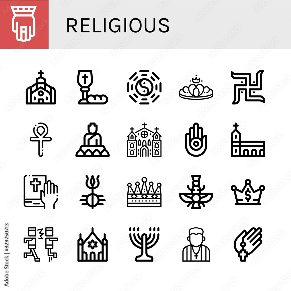 Set of religious icons