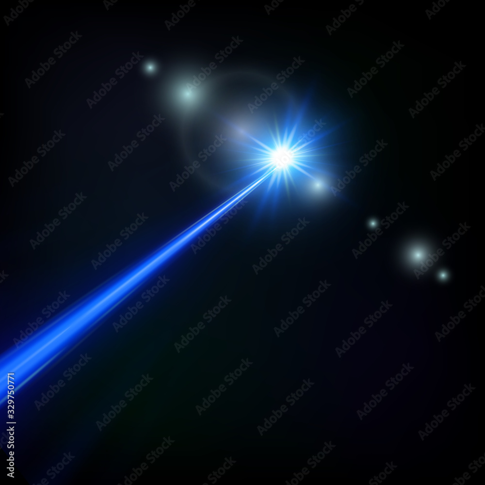 blue laser beam. vector illustration