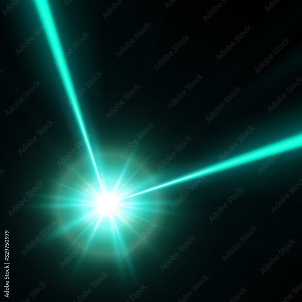 green laser beam. vector illustration Stock Vector | Adobe Stock