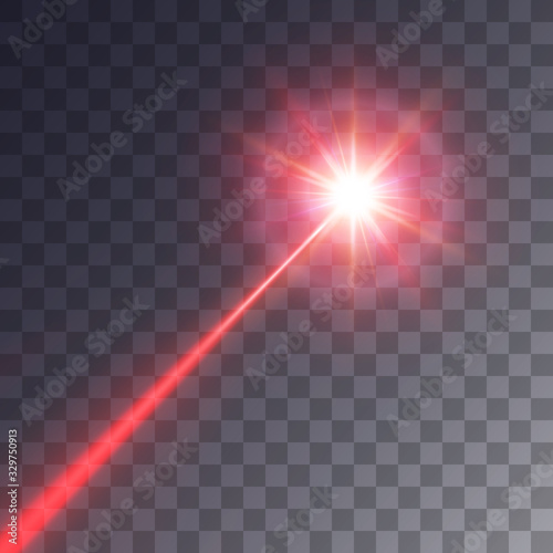 red laser beam. vector illustration