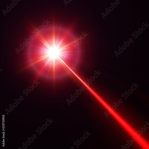 red laser beam. vector illustration