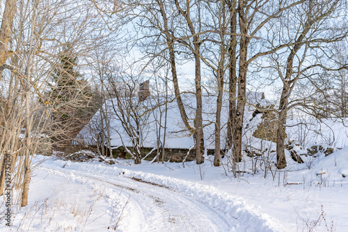 house in estonian winter