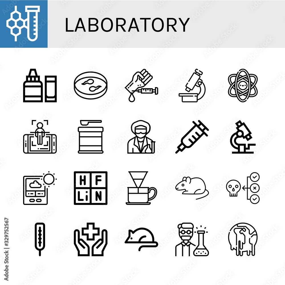 Fototapeta premium laboratory simple icons set