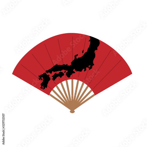 Oriental japan fan isolated on white background. Traditional paper chinese or japanese geisha vector folding fans