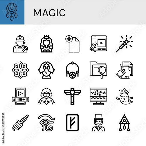 magic simple icons set