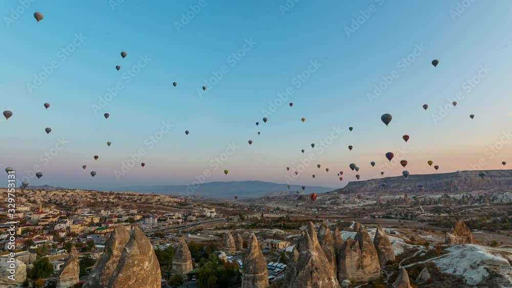 timelapse cappadocia balloons and sunrise in Turkey timelapse cappadocia balloons and sunrise in Turkey