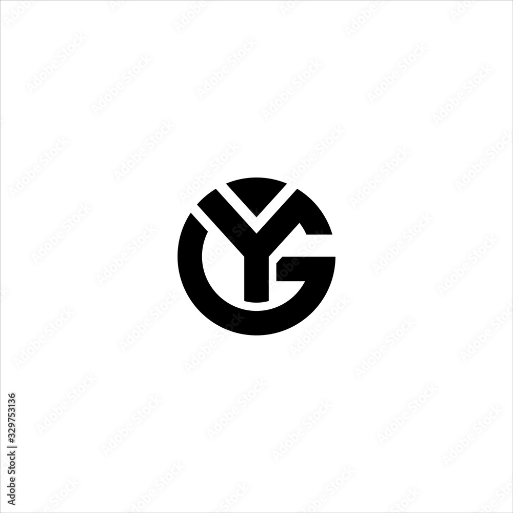 Circle Initials Monogram GY YG Logo Design Circle Initials Monogram GY YG Logo Design