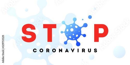 Stop Corona Virus vector banner. 2020-nCov novel coronavirus concept.