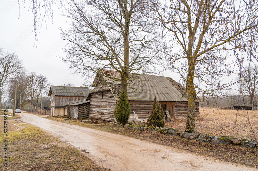 classical look of estonian village