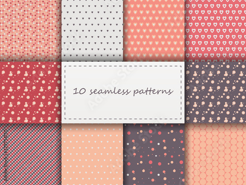 10 beautiful different seamless geometric patterns.