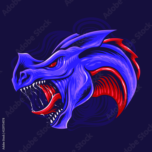 Wallpaper Mural Purple dragon head vector illustration Torontodigital.ca