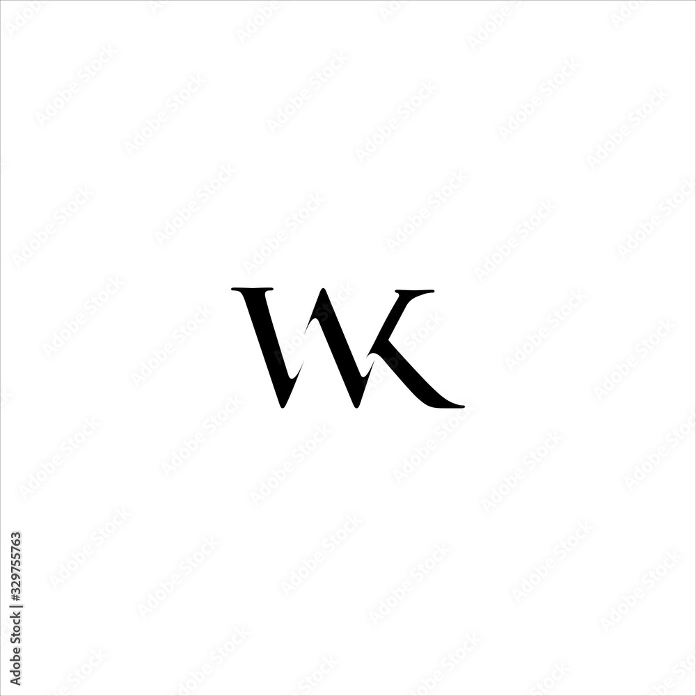 Initials Monogram WK Logo Design Initials Monogram WK Logo Design