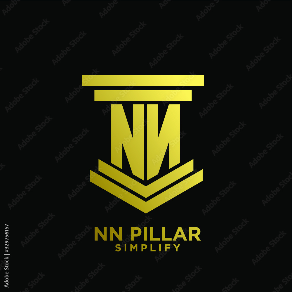minimal nn n pillar letter initial gold luxury logo icon design minimal nn n pillar letter initial gold luxury logo icon design