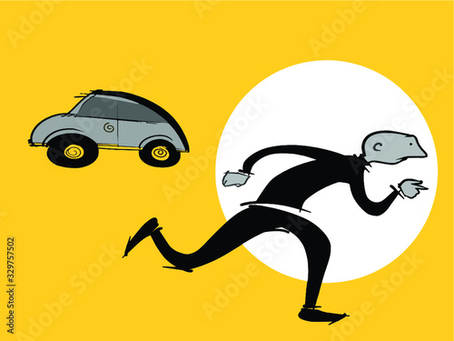 Man who was abandoned the car or person on the car