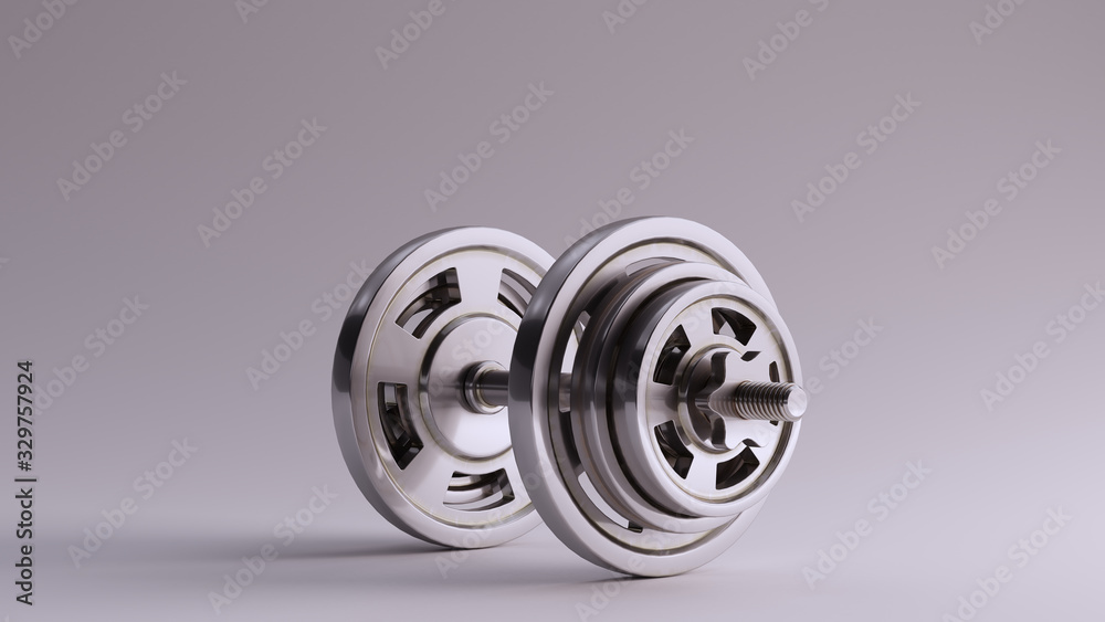 Silver Dumbbell 3d illustration 3d render Silver Dumbbell 3d illustration 3d render
