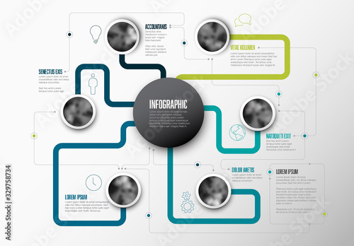 Abstract Infographic Template with main topic in the middle