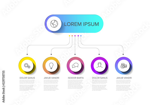 Multipurpose Infographic template with five elements photo