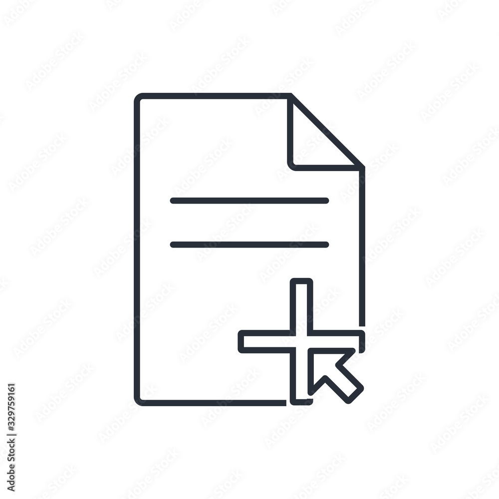 Document plus. To learn more. Vector linear icon on a white background. Document plus. To learn more. Vector linear icon on a white background.