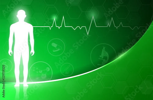 abstract background technology concept in green light,human body heal,technology modern medical science in future and global international medical with tests analysis clone DNA human