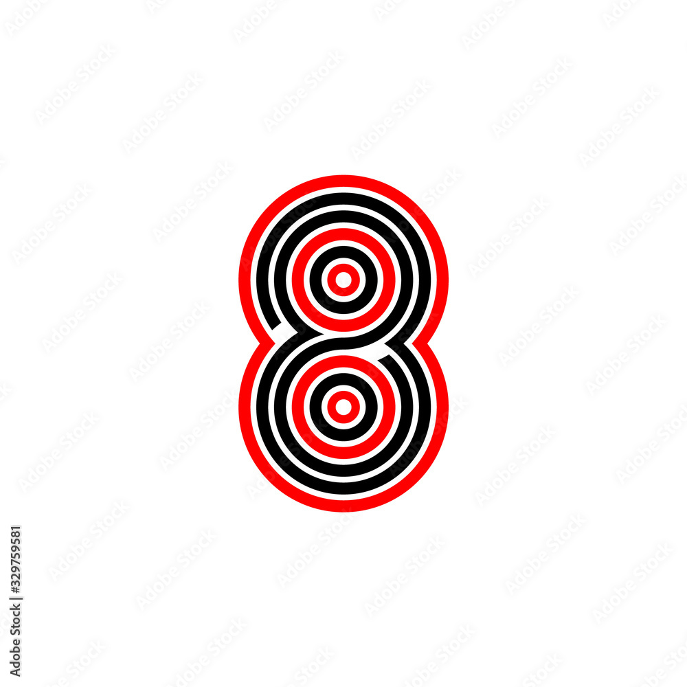 Creative number 8 logo on a white background.
