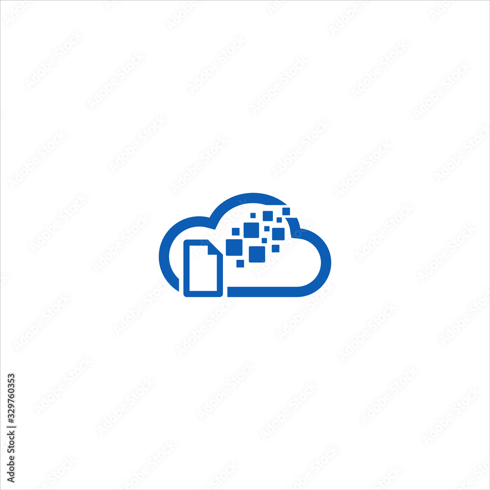 File Data in the cloud logo design