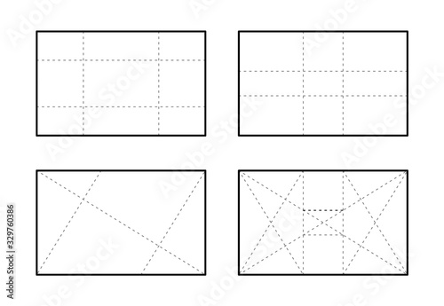 Golden ratio template for desing. Vector template in golden proportion illustration fibonacci