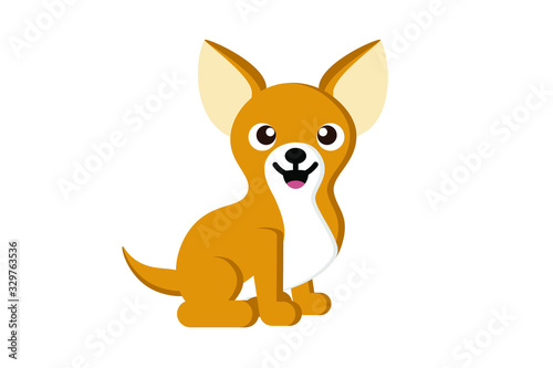 Chihuahua Puppy. Vector flat illustration. Dog isolated on a white background. © Елена Макеенкова