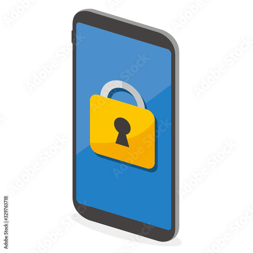 secure flat icon illustration vector 