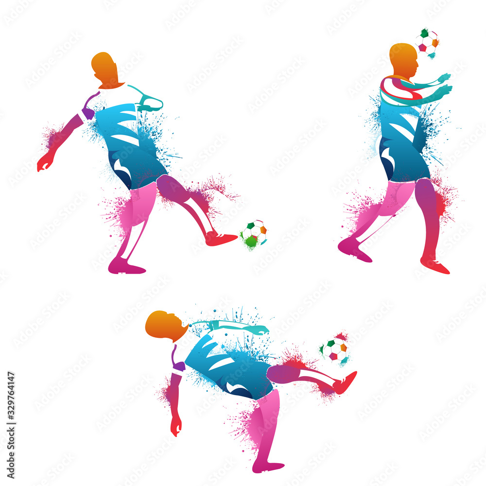 vector illustration of soccer players