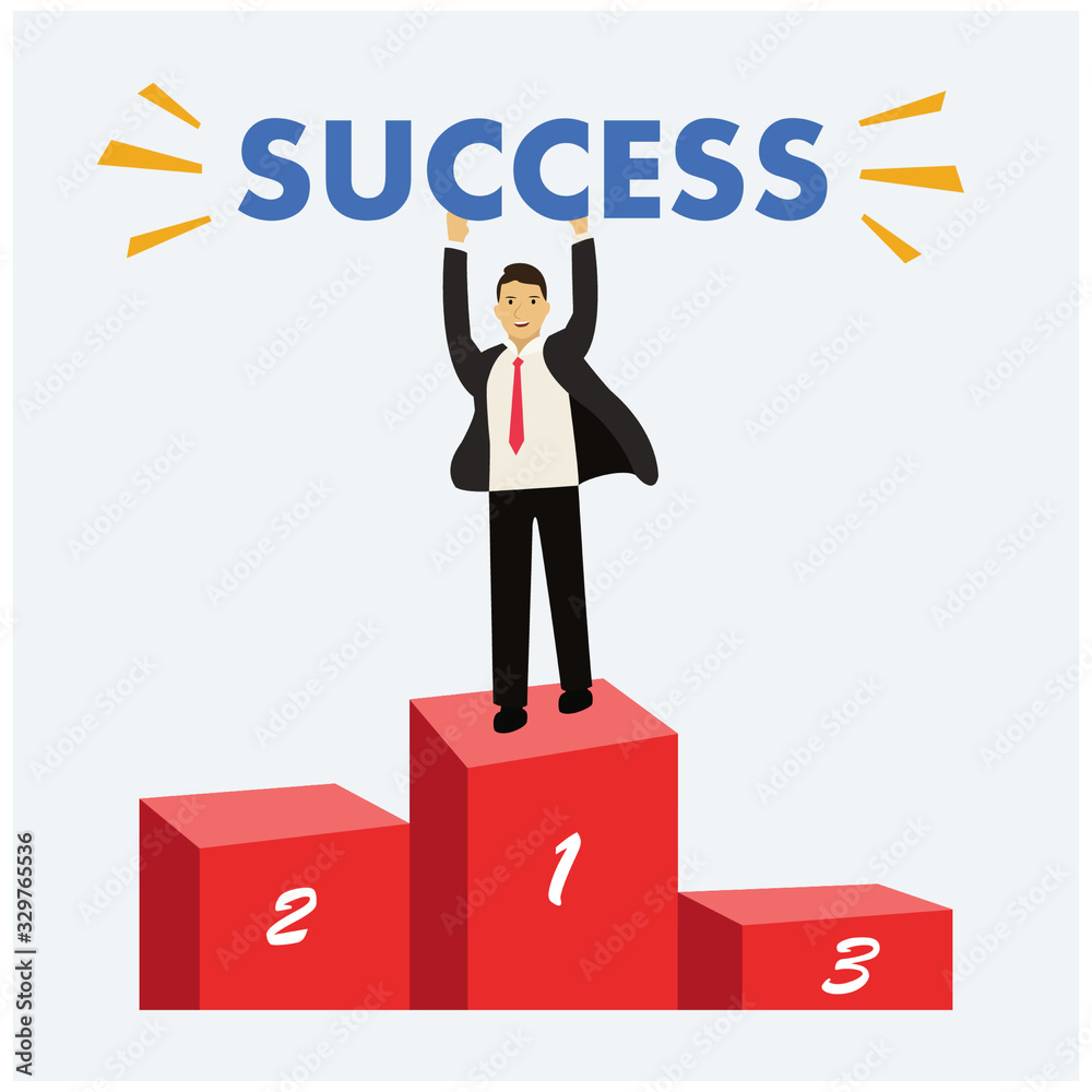 Businessman holding Success , Business Competition Concept Businessman holding Success , Business Competition Concept