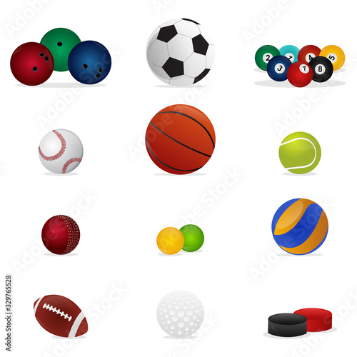 set of sport balls icon vector illustration
