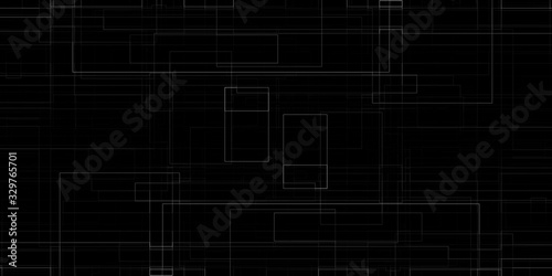 Futuristic grid line on black for digital technology background wallpapers and advertising banner.