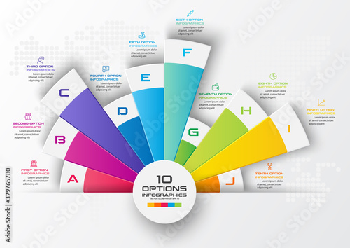 Infographic template,Business concept with 10 options,Vector illustration.
