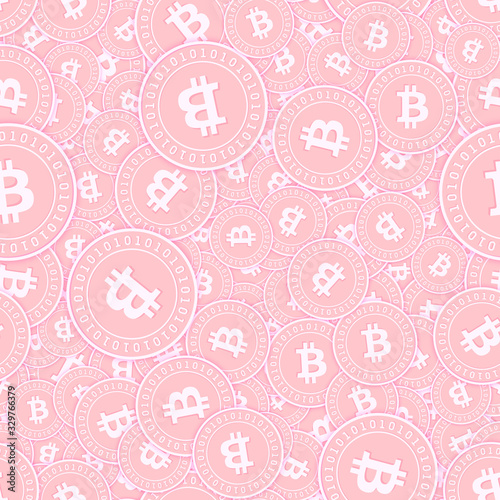 Bitcoin, internet currency copper coins seamless p