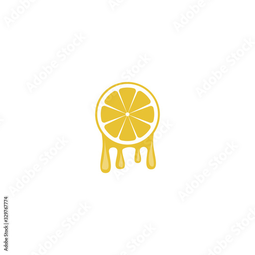 Orange juice label splash. orange slice on white background. Splash design, shape creative vector illustration.