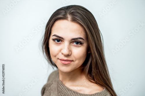 Portrait of beautiful young woman.