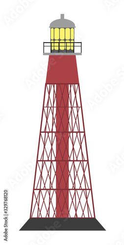 Steel constructed Lighthouse, vector illustration