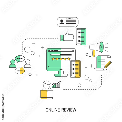 User online reviews concept