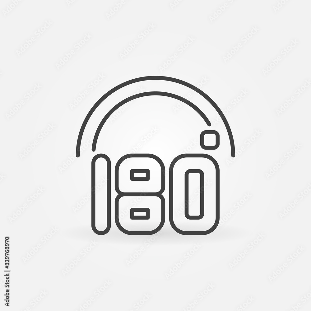 180 degrees angle vector concept minimal outline icon or symbol 180 degrees angle vector concept minimal outline icon or symbol